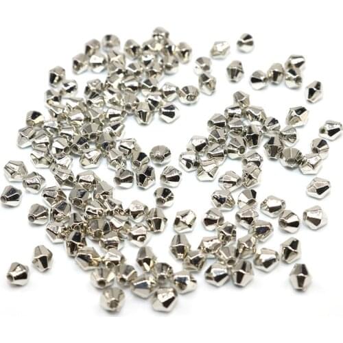 Wholesale Price 4MM 1000pcs silver Plated CCB Square Beads Silver color Small Facet CCB Beads Plastic Spacer Loose Beads DIY