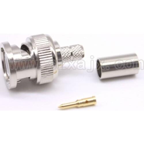 JX Wholesale BNC cheap 100pcs RF connector BNC Crimp connector for RG58 cable BNC male A three-piece 100 set Free shipping