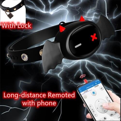 Little Devil App Controlled Remote Electric shock Collar BDSM For Human Bondage Sex Waterproof