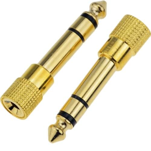 6.5MM Male to 3.5MM Female Jack Plug Audio Headset Microphone Guitar Recording Adapter 6.5 3.5 Converter Aux Cable Gold Plated