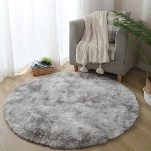 Fluffy Round Rug Carpets For Living Room Decor Faux Fur Rugs Kids Room Long Plush Rugs For Bedroom Shaggy Area Rug Modern Mats