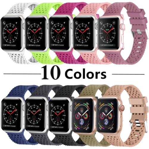 Silicone Band For Apple watch Strap 44mm 40mm 42mm 38mm correa 3D Texture belt watchband bracelet iwatch series 6 5 4 3 se 42 mm