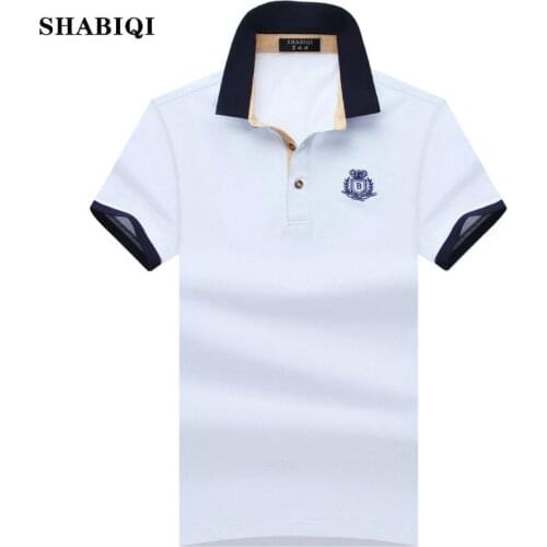 SHABIQI New 2019 BIG Men Polo shirt Solid Color Slim Fit Shirt Men Cotton polo Shirts Casual Shirt big size S-6XL 7XL 8XL9XL10XL