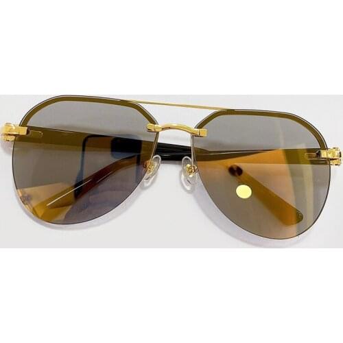 Pilot Retro Rimless All-Match Design Sunglasses For Women Men Luxury Vintage Brand Summer Outdoor Driving Lentes De Sol Mujer