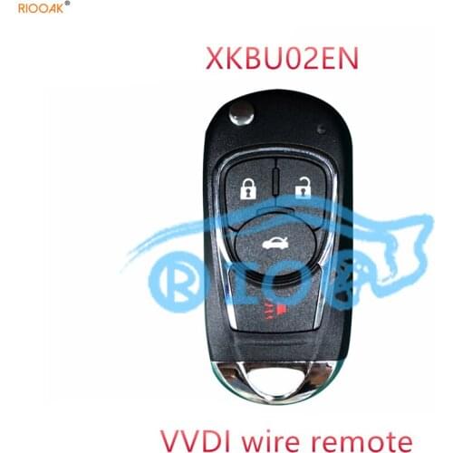 RIOOAK 10pcs/lot Xhorse XKBU02EN Wire Flip Universal Remote Key Buick Style 4 Buttons for VVDI2 vvdi mini key tool k518ise i80
