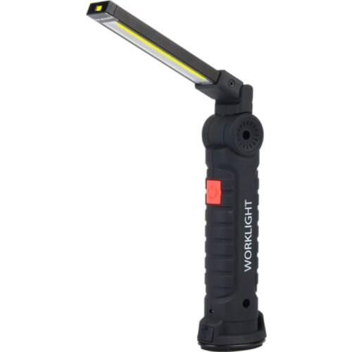 USB Rechargeable With Built-in Battery Set Multi Function Folding Work Light COB LED Camping Torch Flashlight