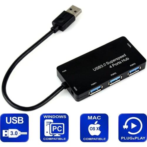2018 High Quality hot sale Usb 3.0 Hub Speed 4 Port USB Splitter usb hub 3.0 Adapter laptop accessories hab usb For PC Computer