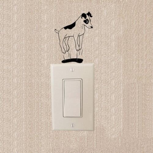 Jack Russell Terrier Dog Fashion Cartoon Switch Stickers Vinyl Wall Sticker 2SS0654