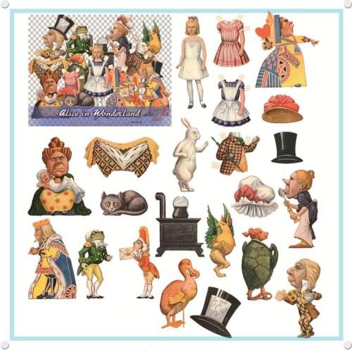 23PCS Vintage cartoon Stickers Crafts And Scrapbooking stickers Cup box Student label Decorative sticker kids toys