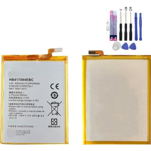 High quality Replacement Battery 4000Mah HB417094EBC For Huawei MATE 7 MT7-TL10 MT7-CL00 Mobile phone batteries+tools