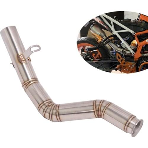 High Position Modified Motorcycle Mid Link Pipe Slip On 51mm Mufflers Remove Catalyst for Duke 390 125 250 RC390 2017-2019