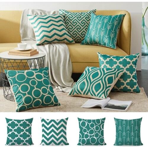 Green Pillow Case Geometric Luxury Cushion Cover for Lving Room Sofa Nordic Pillow Cover 45*45 Decorative Kussenhoes Home Decor