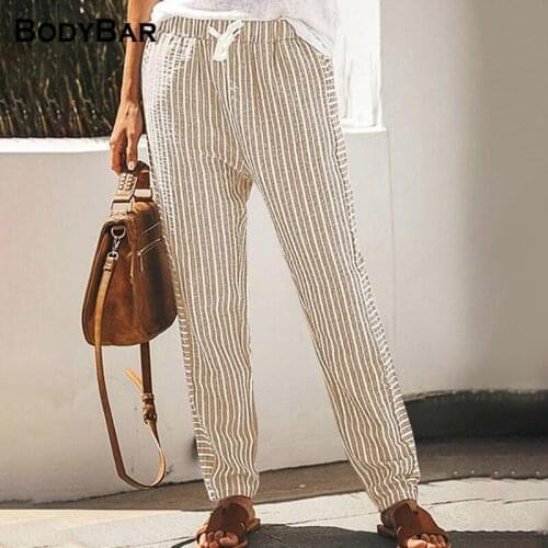 2021 High Waist Female Pant Casual Stripe Trousers Spring Lace Up Loose Wide Leg Pants Basic Straight Trouser 5XL Daily Leggings