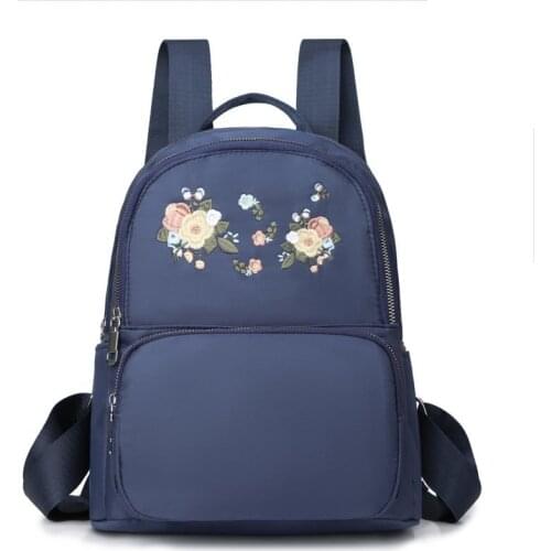 Women Embroidery Oxford Backpack School Bag Rucksack Backbag Travel Daypacks Leisure Backpack Mochila Shoulder Bag