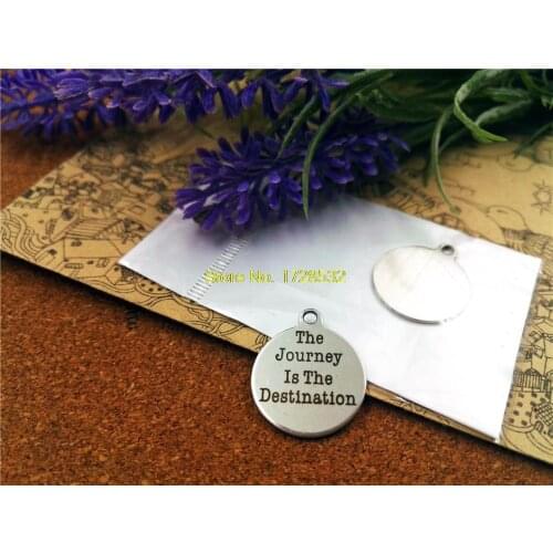 10pcs-stainless steel Charms "the journey is destination" DIY Charms Pendants for necklace/bracelet/keychain DIY jewelry
