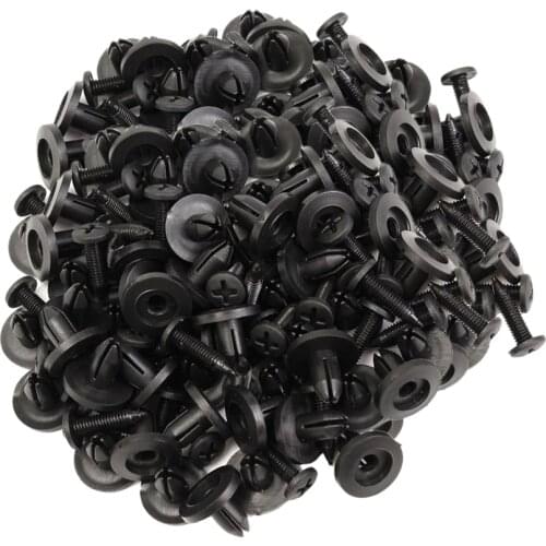100pcs Car Bumper Clips Kit 6mm Push Type Nylon Fastener Clips Set New