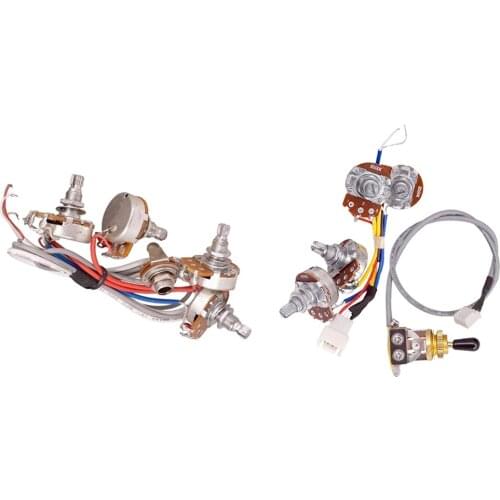 2Pcs Convenient Toggle Switch Wire Harness With 2 Volumes 2 Tones 500k Pots 3 Way Toggle Switch For Electric Guitar Parts