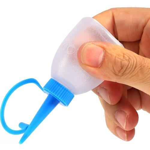 6PCS/Bag Plastic Squeeze Bottle Industrial Dispensing Bottle Jet Dispenser Small Oiler 30ML