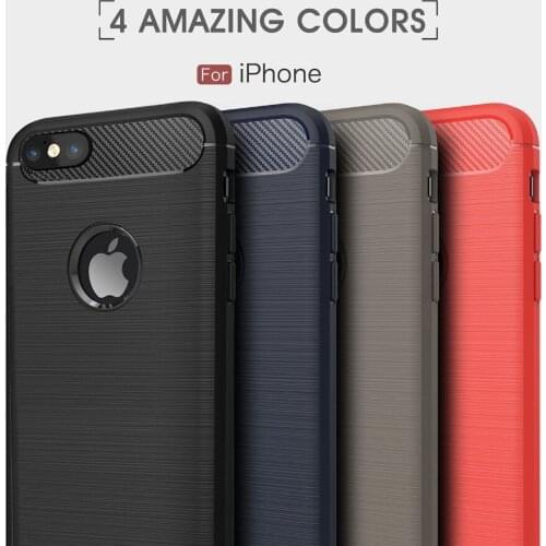 Wholesale for iphone 8 Case 100 PCS Carbon Fiber Silicone Soft Thin Bumper Coque Etui Back Cover Phone Case for iphone 8