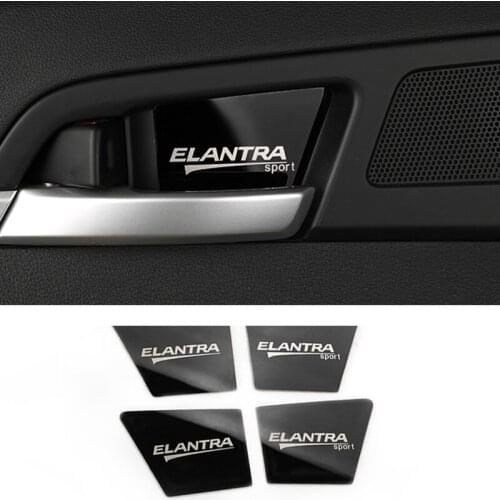 Car Door Bowl Decorated Patch Interior Handle Protector Cover Sticker for Hyundai Elantra 2016 2017 2018 2019 2020 Accessories