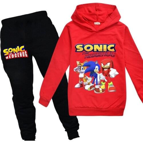 Cartoon 2021 Cotton childrens clothing spring and autumn boys girls hooded long-sleeved sweater trousers sports casual suit