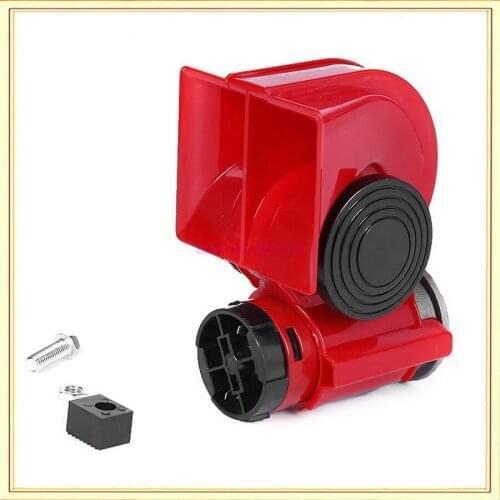 By DHL or Fedex 50pcs Super Loud Car Motorcycle Truck 12V Red Compact Dual Tone Electric Pump Air Loud Horn Vehicle Siren new