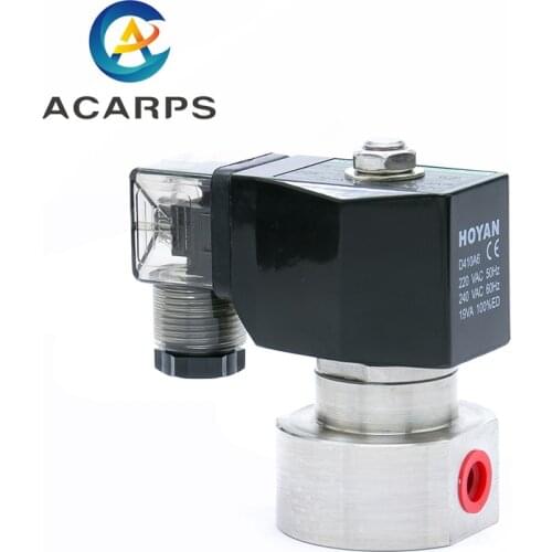 1/8" 1/4" Normally Close High Pressure Solenoid Valve 304 Stainless Steel 220VAC DC12V/24V 200bar/100bar