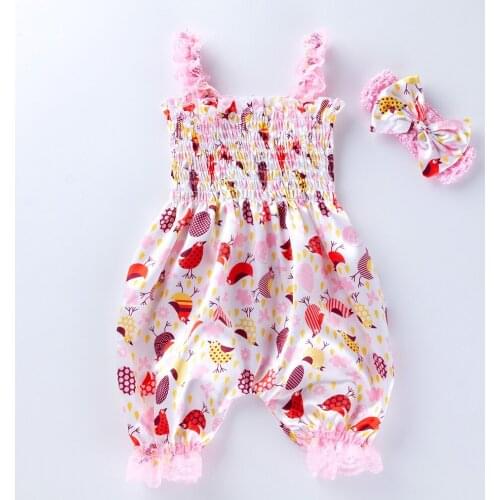 FOCUSNORM 2 Colors Newborn Baby Girls Boys Rompers Easter Rabbit Print Strapless Jumpsuits Headband