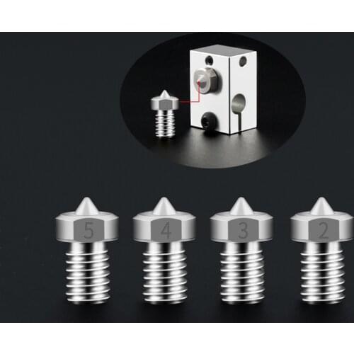 3D TC4 Titanium Alloy Nozzle V5 V6 Nozzle 3D 3D TC4 Titani Parts J-head Hotend Extruder RepRap 1.75MM Filament 0.2/0.3/0.4/0.5MM