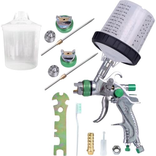 1.4/1.7/2.0mm Nozzle Gravity Pneumatic Spray Gun G2008 Professional HVLP Airbrush +PPS Disposable Paint Cup Set+PPS Adapter