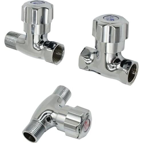 Brass Silver 1/2 to 1/2 inch Thread Tap Connector Valve Garden Water Tap Connector For Bathroom Garden Kitchen 1pcs