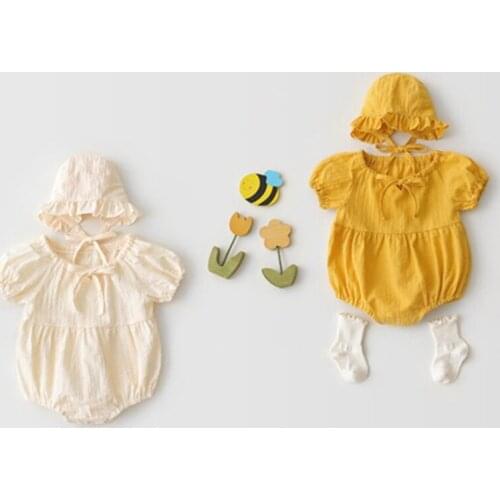 Baby Infant Girl Summer Clothes Bodysuit Toddler Girls Birthday Baptism Outfits Clothing Kids Cap+Bodysuit 2pcs Kids Girl Outfit