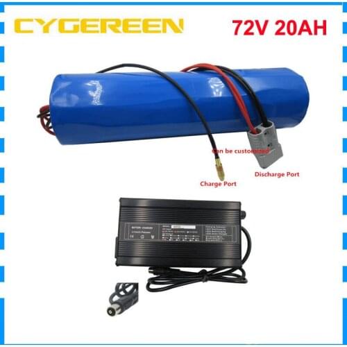 3000W 72V 30AH lithium battery 72 V 28AH cylinder shape bateria pack INR18650 35E cell 50A BMS with 4A Charger Free customs fee