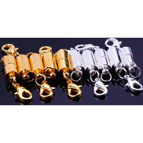 BLUELANS Fashion Magnetic Clasp Hook keychains gold silver Cylindrical trinket key ring Jewellery