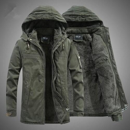 2021 Winter Parkas Men Hooded Thick Fleece Jackets Hat Detachable Coat Men Casual Loose Parka Jacket Military Outdoor Coats