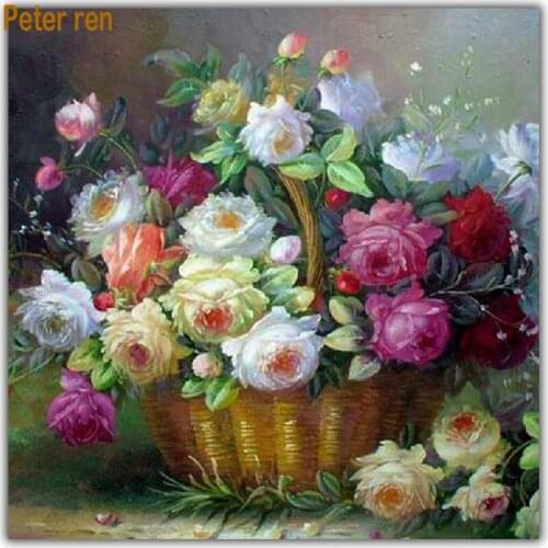 DIY Diamond painting Cross Stitch Kit 3D Diamond mosaic Full canvas Diamond embroidery Arts and Crafts Beautiful flower baskets