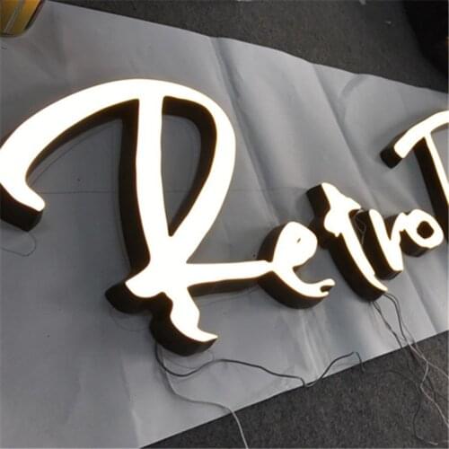 Outdoor Waterproof Solide Acrylic Front Lit Signs 3d Light Letter With Bevel Edge for Advertising Equipment