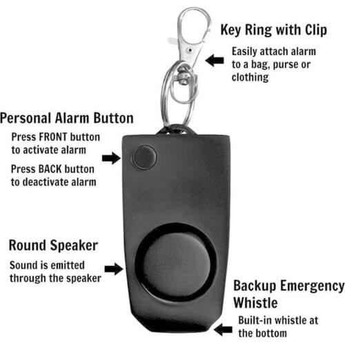 Personal Anti Rape Alarm Keychain 130dB SOS Emergency Self Defense Safety Alarms