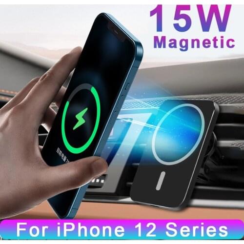 Newest Magnetic Wireless Car Charger Mount for iPhone 12 Pro Max mini Magsafing Fast Charging Wireless Charger Car Phone Holder
