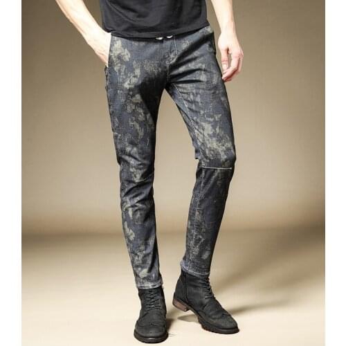 Free Shipping New Male casual Autumn mens Korean jeans slim feet pants stretch trousers autumn youth camouflage trousers