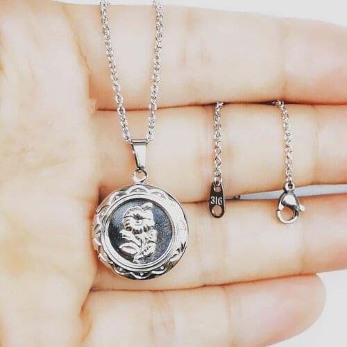 New style /1 pc/flower photo frame stainless steel charm pendant pendant holiday commemorative gift, good luck