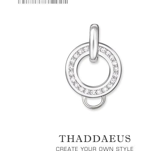 Pendant Charm Carrier White CZ Pave,2018 Brand Fashion Jewelry Europe Style Bijoux 925 Sterling Silver Gift For Woman Club