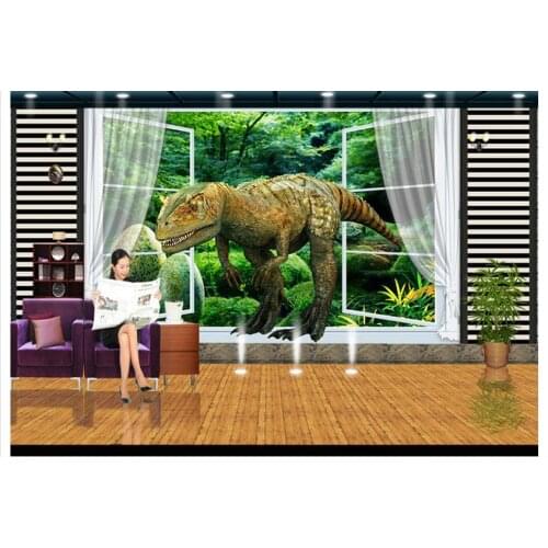 Custom photo wallpaper 3d wall murals wallpaper Forest landscape Lifelike dinosaur 3D TV background wall papers home decoration