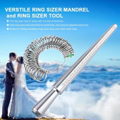 Professional Ring Sizer Mandrel Stick Finger Gauge Kit for DIY Jewelry Making Ring Sizer Jewelry Measuring Tools
