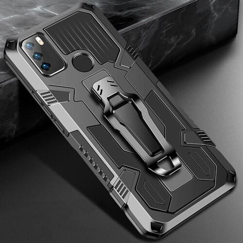 Drop resistance Armor Belt Clip Case For Infinix Hot 9 Play High impact Military Rugged Shield Cover