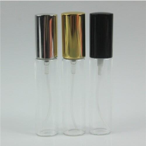 50pcs/lot 10ML Empty Portable Glass Refillable Perfume Bottle With Atomizer Empty Cosmetic Containers With Sprayer For Travel