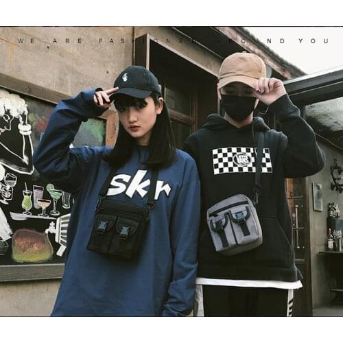 Adjustable waist bag Hip Hop Streetwear Chest bag Function Tactical Waist Pack Harness Kanye West Fashion Nylon Chest pack c168