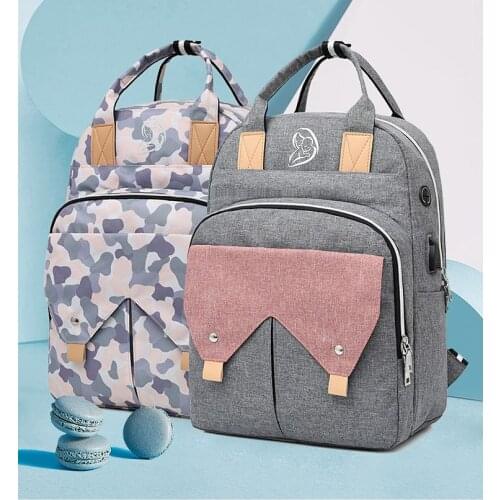 Nappy Backpack Bag USB Charging Stroller Bag Outdoor Travel Large Capacity Waterproof Diaper Bag Baby Care Bag Moms Backpack