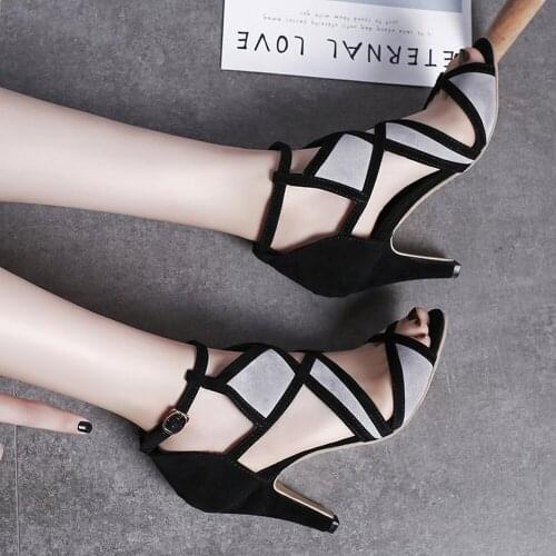 Strappy Office Sandals Women Sexy High Heeled Women Buckle Shoes Heelback Fish Nosed Roman Heeled Sandals Plus 43