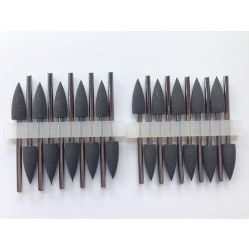 Dentist Lab 20Pcs SILICONE Rubber Polishers Diamond Polishing Burs Extra Coarse Black For Resin Base 2.35mm
